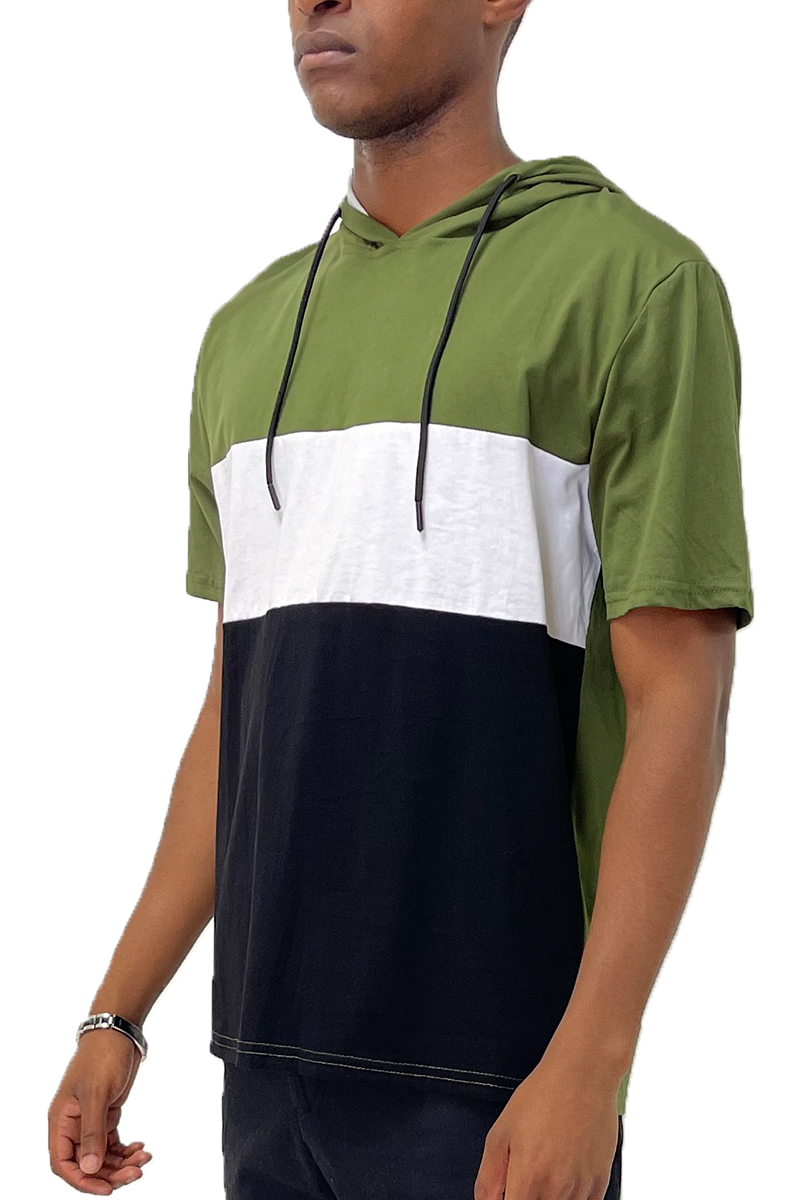 A stylish TRI COLOR BLOCK TSHIRT featuring a modern three color block design in soft 100% cotton fabric.