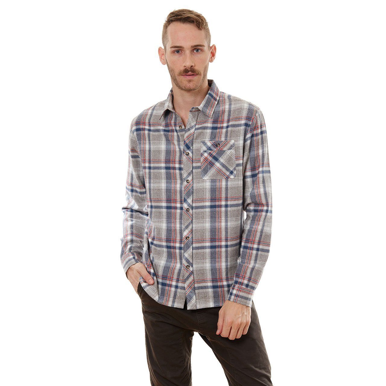 Troy Shirt in checkered pattern, showcasing its soft cotton fabric and stylish design.