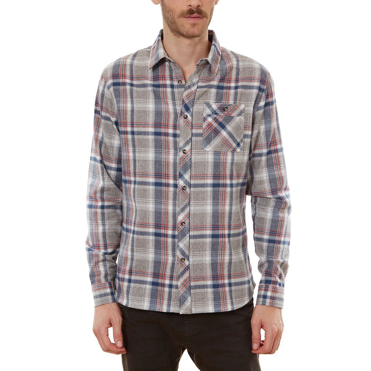 Troy Shirt in checkered pattern, showcasing its soft cotton fabric and stylish design.