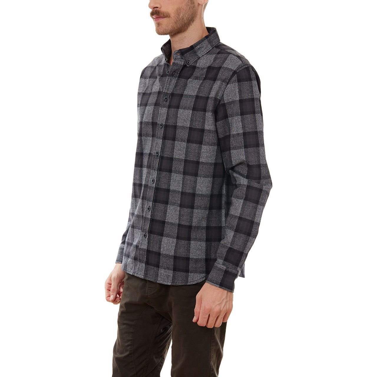 Tyson Shirt featuring a soft checkered design, long sleeves, and a patch pocket, perfect for casual outings.