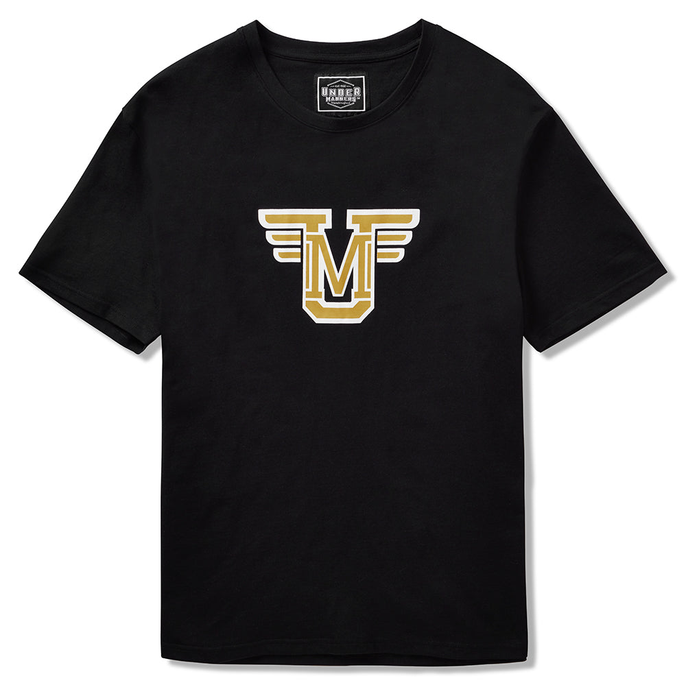 Under Manners Wings Crewneck Cotton Unisex T-Shirt featuring UM-Wings motif and relaxed fit design.