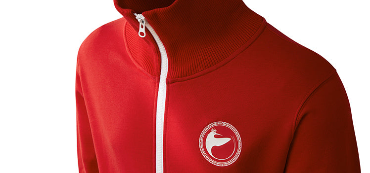 Unisex sweatshirt featuring the God Bird logo on the left chest, with a ribbed collar and full front zipper.