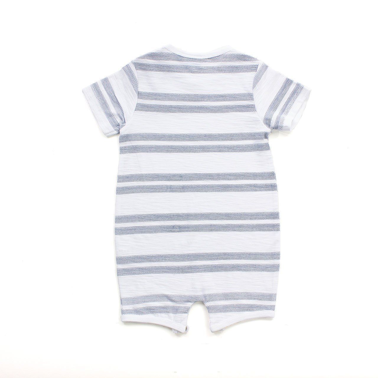 A stylish Uriel Romper Baby featuring a striped design, perfect for playdates and everyday wear.