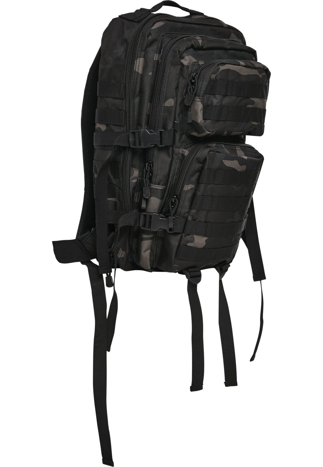 US Cooper Lasercut Large backpack featuring lasercut MOLLE system, padded straps, and adjustable waist strap in a rugged outdoor setting.