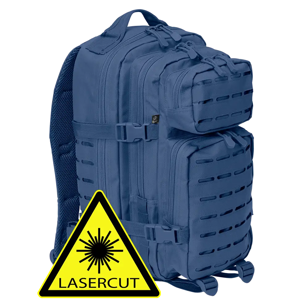 US Cooper Lasercut Medium backpack featuring a lasercut MOLLE system, padded shoulder straps, and adjustable waist strap in a tactical design.