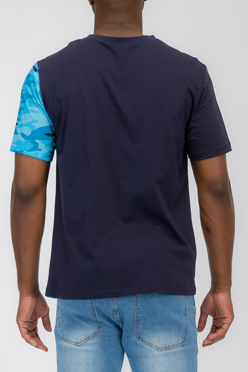 A stylish vertical color block t-shirt made of 100% cotton, featuring a modern design with multiple colors.