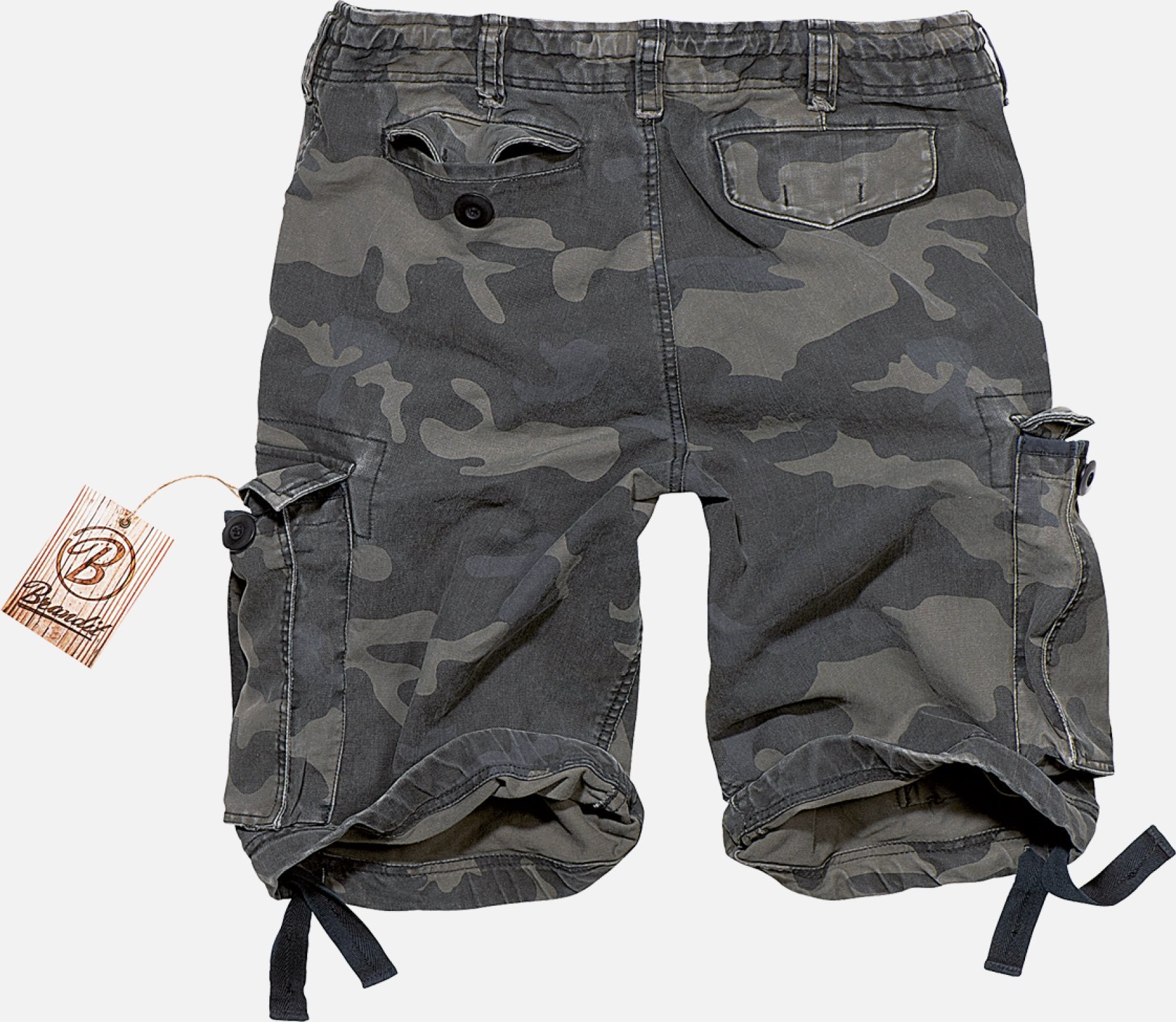 A pair of Vintage Classic Shorts made from heavy cotton, featuring a classic cargo cut, drawstring waist, and two slanted insertion pockets.