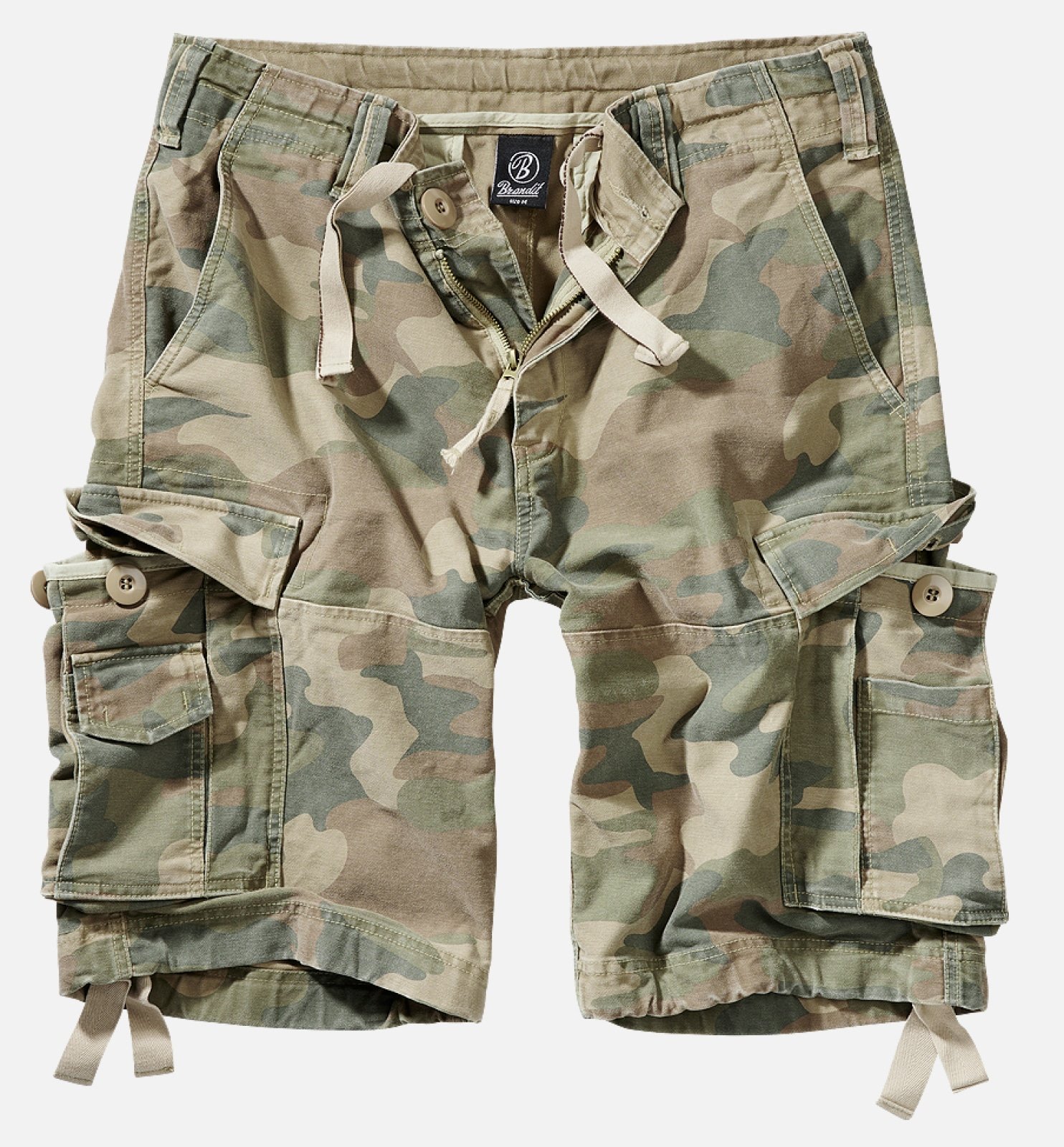 A pair of Vintage Classic Shorts made from heavy cotton, featuring a classic cargo cut, drawstring waist, and two slanted insertion pockets.