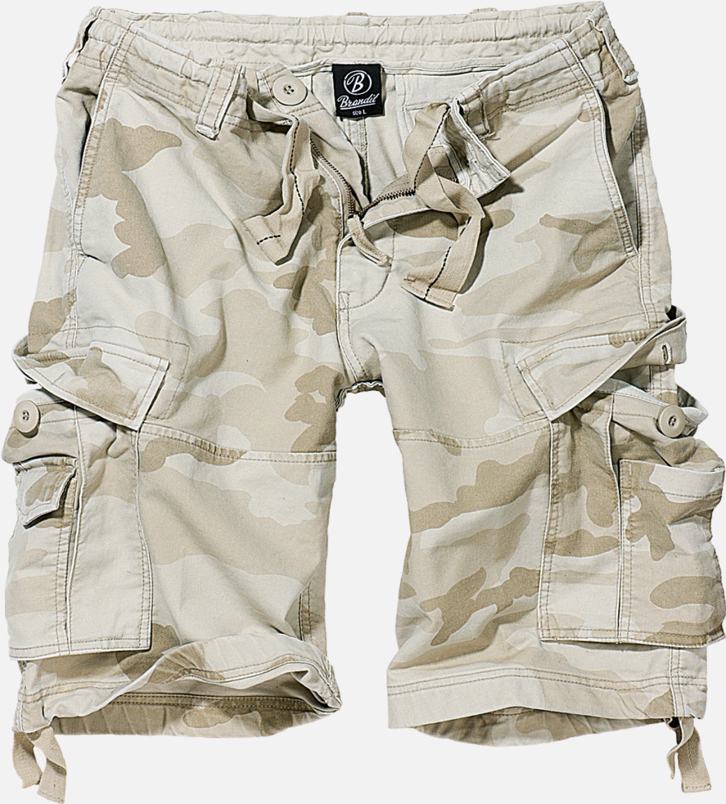 A pair of Vintage Classic Shorts made from heavy cotton, featuring a classic cargo cut, drawstring waist, and two slanted insertion pockets.