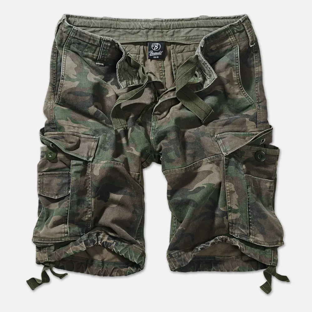 A pair of Vintage Classic Shorts made from heavy cotton, featuring a classic cargo cut, drawstring waist, and two slanted insertion pockets.