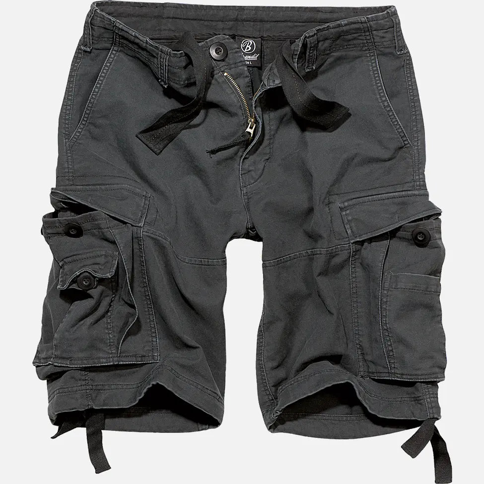 A pair of Vintage Classic Shorts made from heavy cotton, featuring a classic cargo cut, drawstring waist, and two slanted insertion pockets.