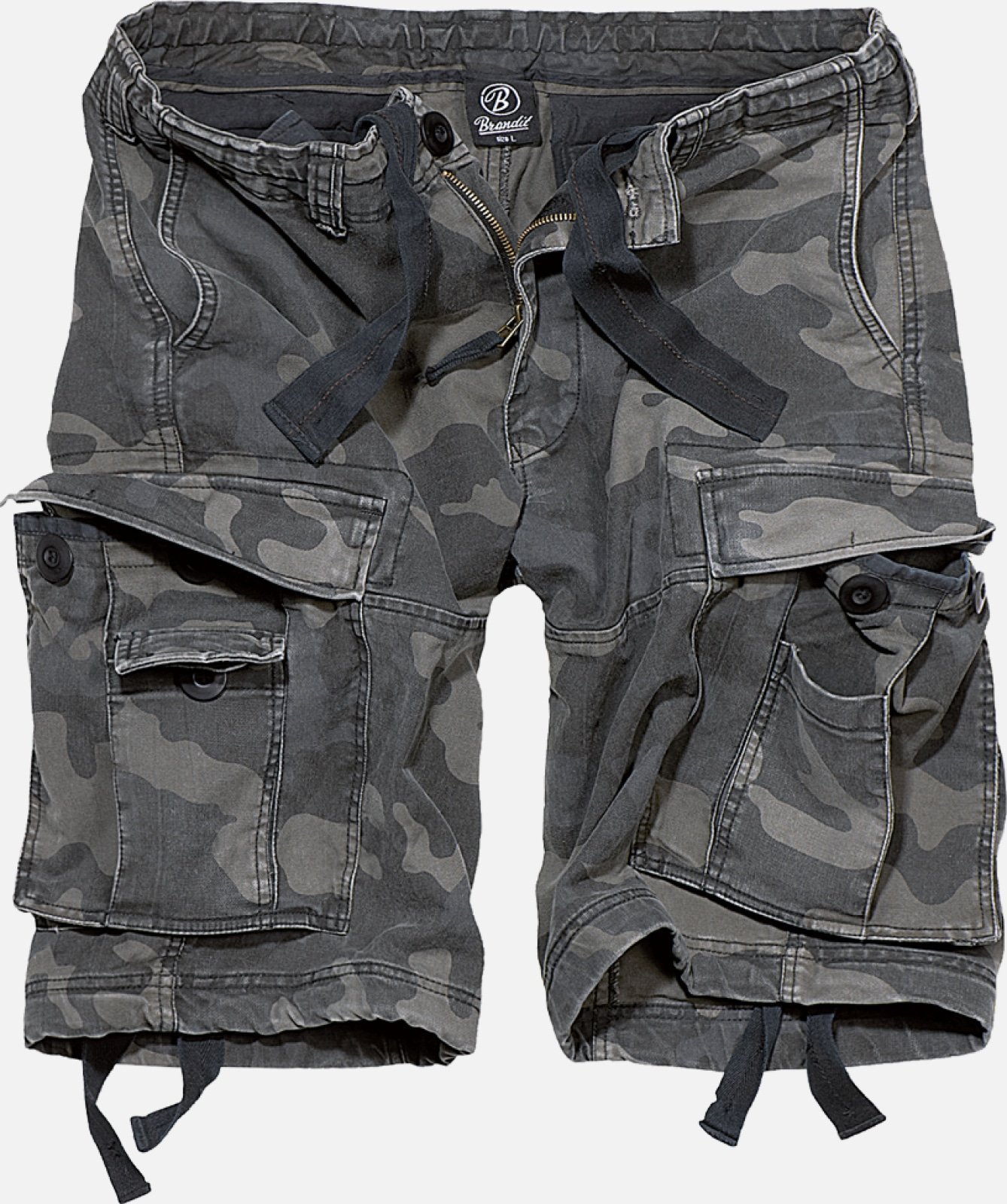 A pair of Vintage Classic Shorts made from heavy cotton, featuring a classic cargo cut, drawstring waist, and two slanted insertion pockets.