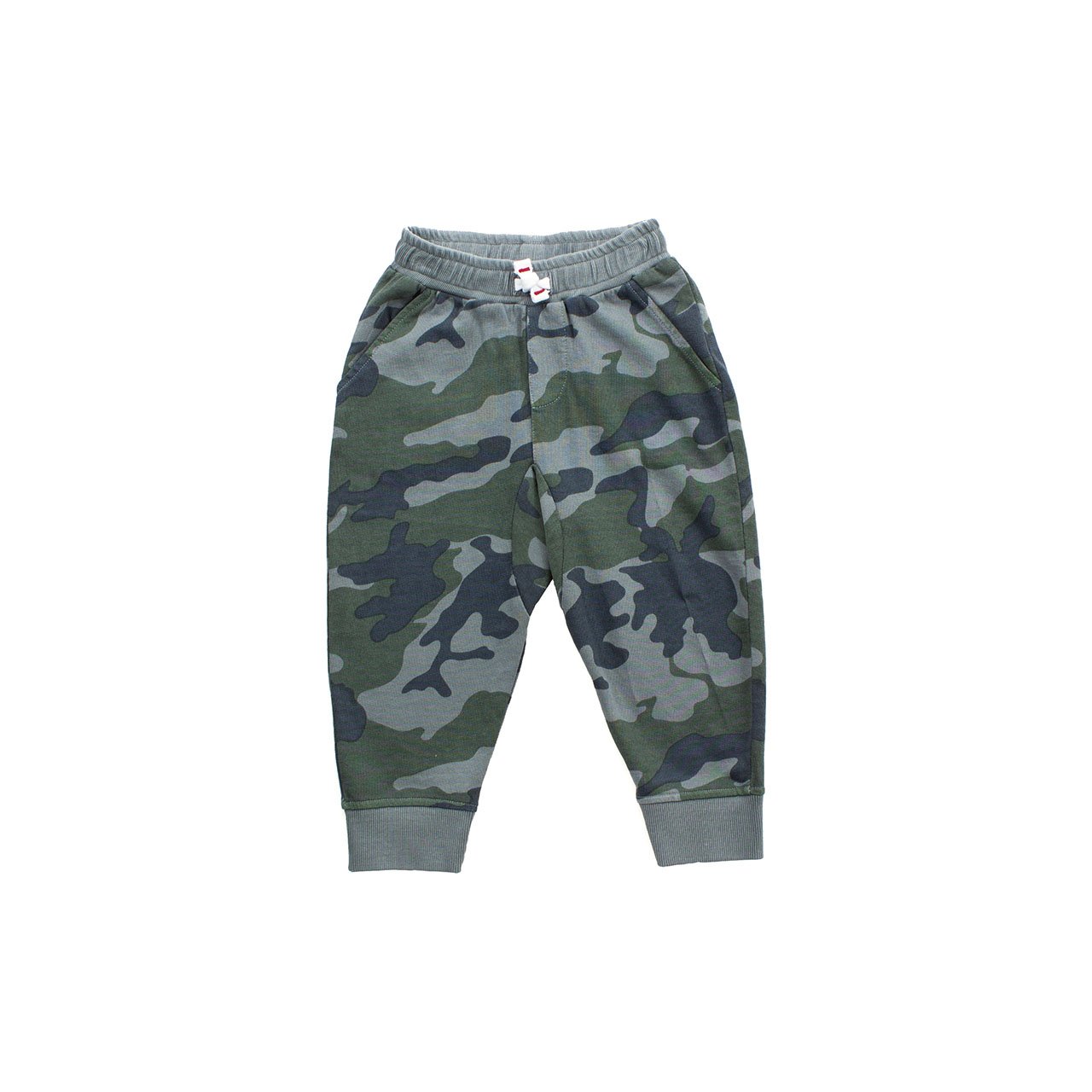 Bear Camp Wade Jogger Pant for babies featuring a trendy camo design with contrasting waistband and ankle cuffs.