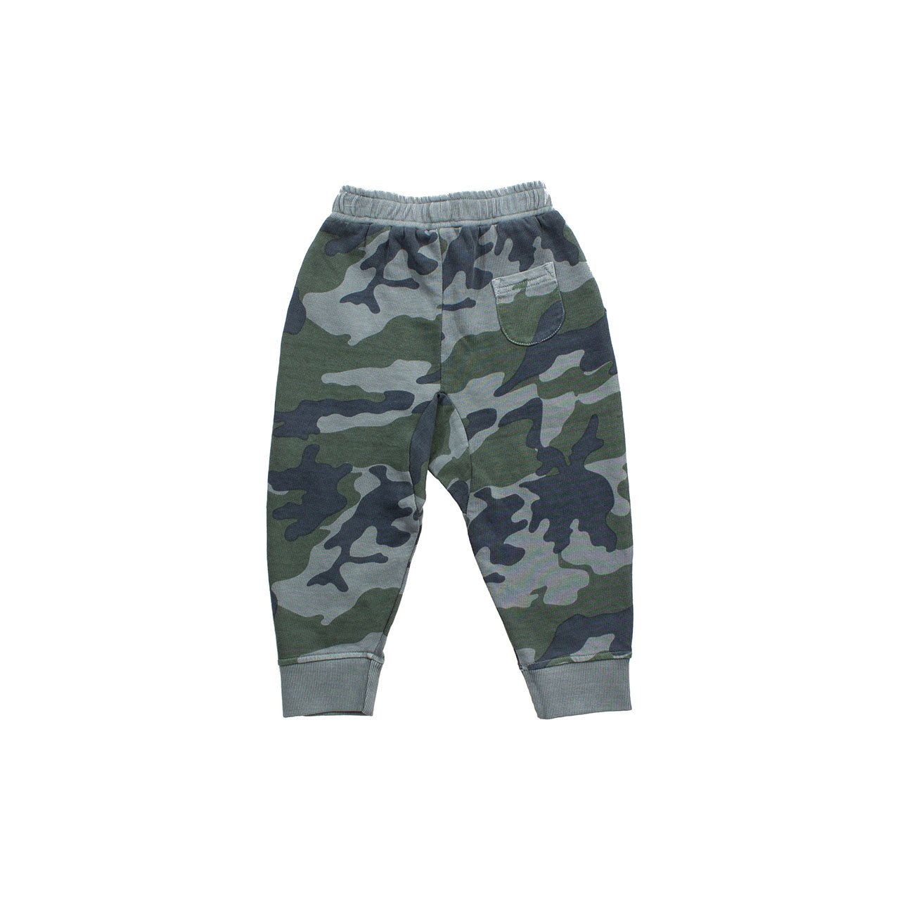 Bear Camp Wade Jogger Pant for babies featuring a trendy camo design with contrasting waistband and ankle cuffs.