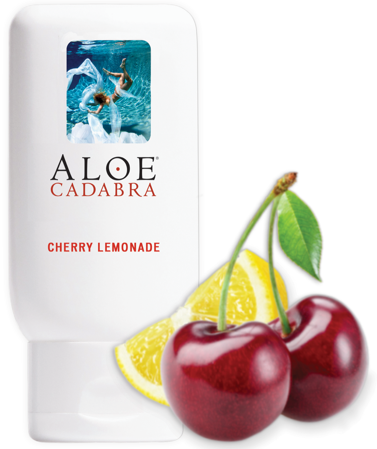 Aloe Cadabra Organic Cherry Lemonade lubricant bottle, featuring a vibrant design and 74 ml size, ideal for enhancing intimate experiences.