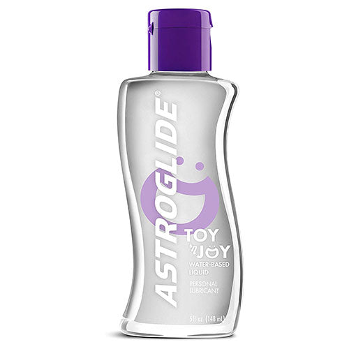 Astroglide Toy Joy 148ml water-based lubricant bottle with a sleek design, perfect for enhancing intimate experiences with toys.