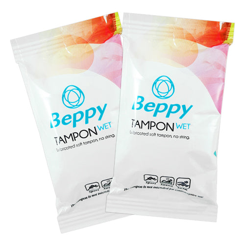 Beppy Soft Comfort Tampons in pink packaging, showcasing flexible sponge design for menstrual protection.