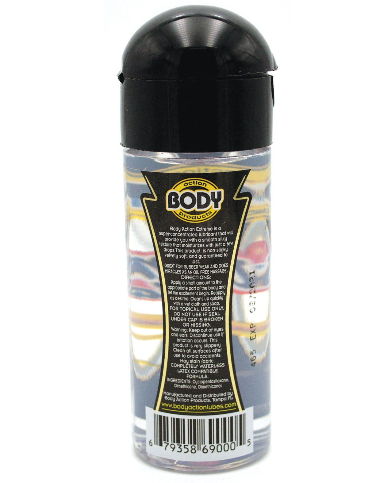 Body Action XTREME Silicone Glide Lubricant bottle with a sleek design, showcasing its luxurious silicone-based formula.