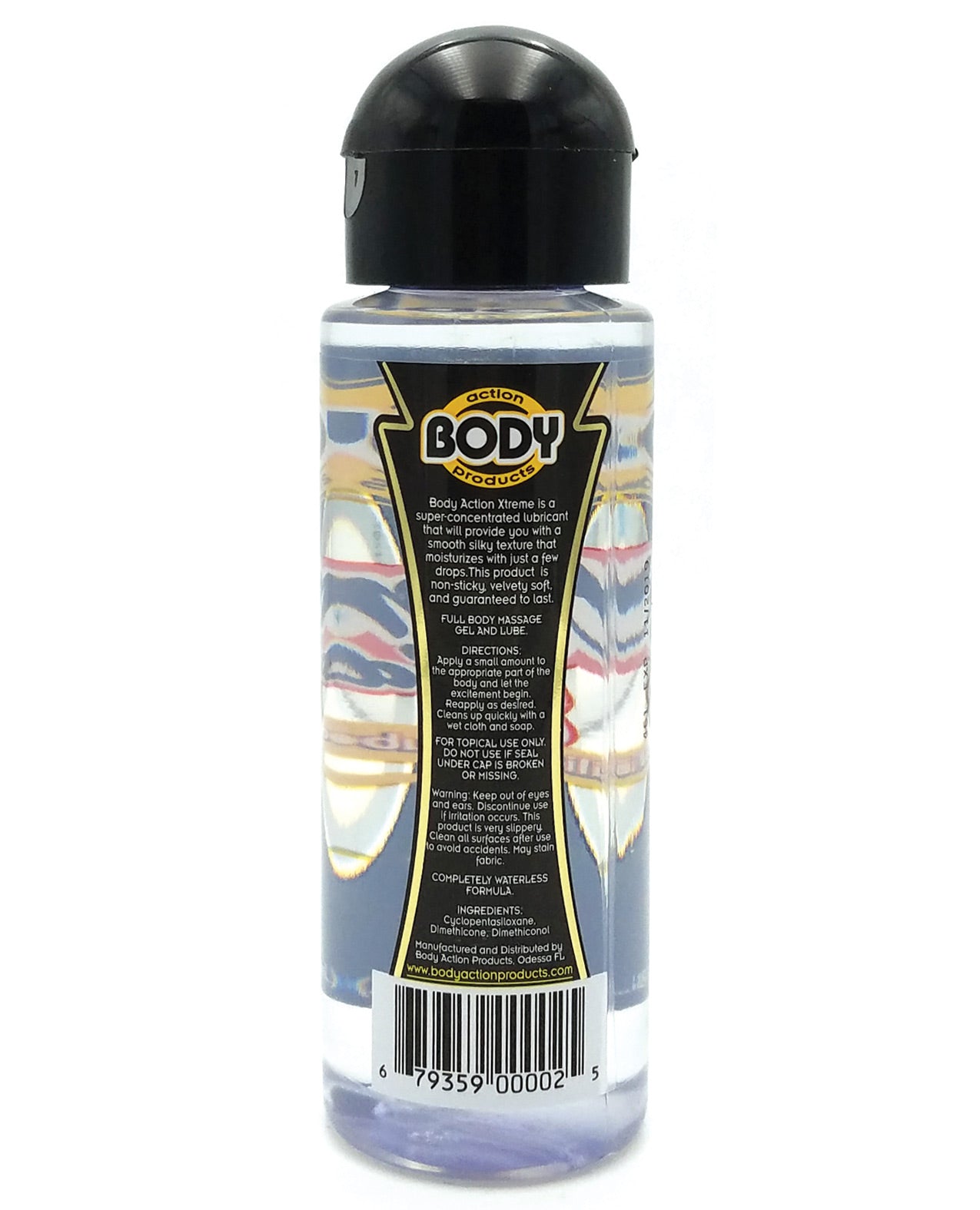 Body Action XTREME Silicone Glide Lubricant bottle with a sleek design, showcasing its luxurious silicone-based formula.