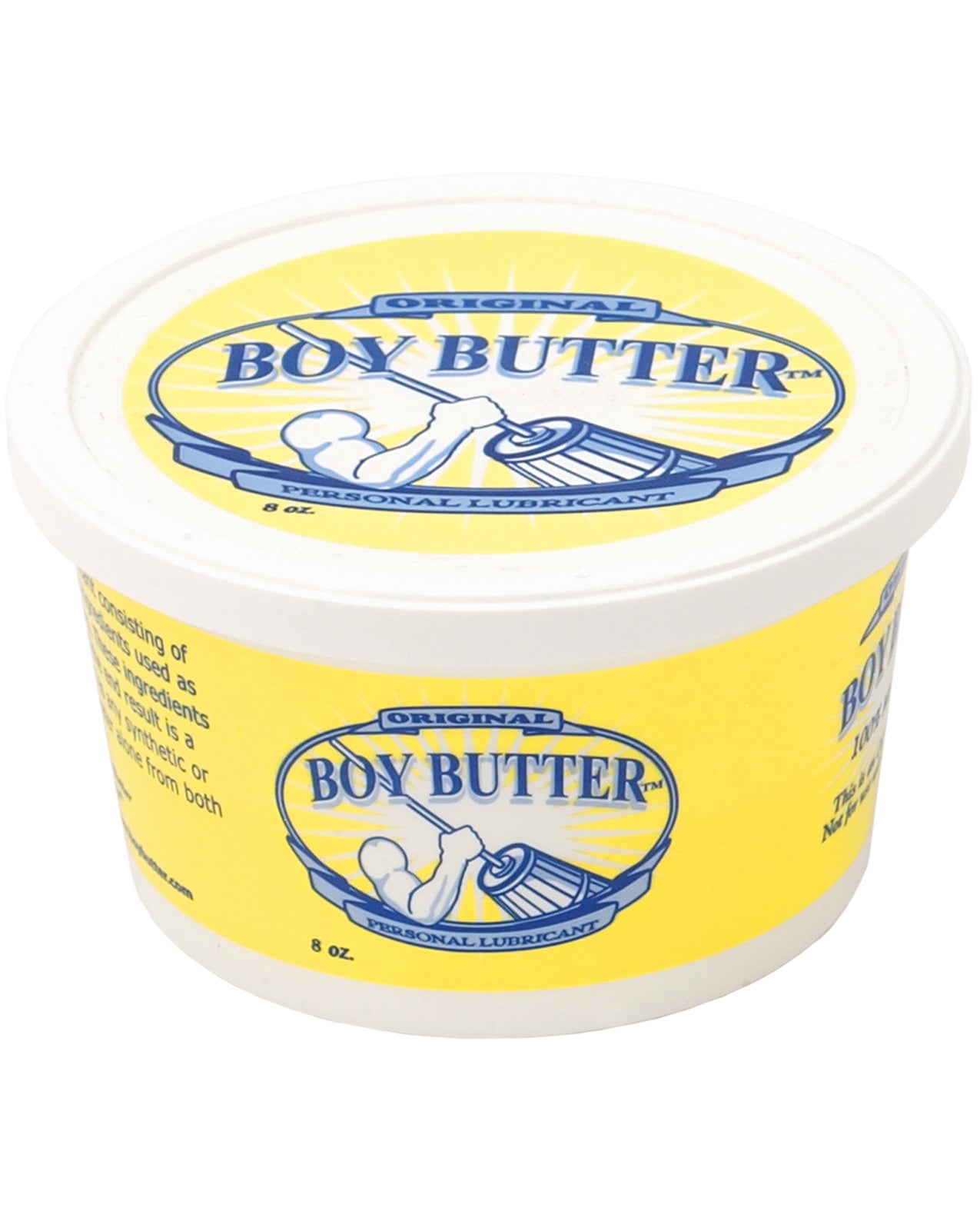 Boy Butter Original water-based lubricant bottle with a creamy texture, featuring Vitamin E and Shea Butter for enhanced intimacy.