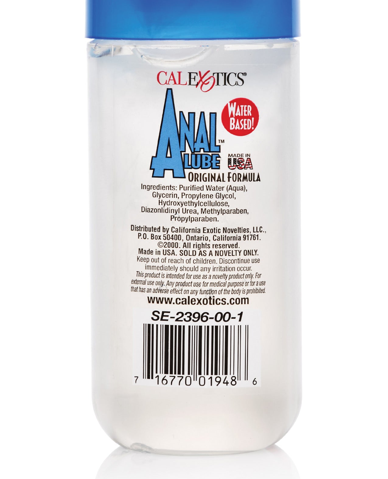 CalExotics Anal Lube Original 6 fl oz bottle with a sleek design, perfect for enhancing anal play experiences.