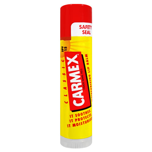 Carmex Lip Balm Click Stick 4.25g in a convenient packaging, showcasing its smooth application and cooling effect.