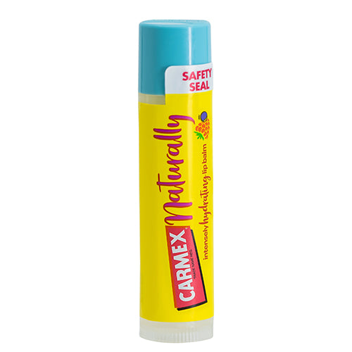 Carmex Naturally Berry Lip Balm 4.25g tube with vibrant berry design, showcasing its moisturizing properties.