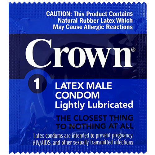 Crown Skinless Skin condoms in packaging, showcasing ultra-thin design and lubrication features.