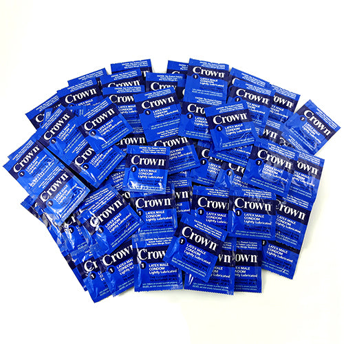 Crown Skinless Skin condoms in packaging, showcasing ultra-thin design and lubrication features.