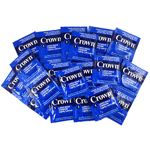 Crown Skinless Skin condoms in packaging, showcasing ultra-thin design and lubrication features.