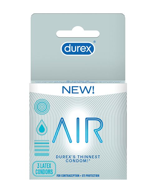 Durex Air Box 3 packaging featuring ultra-thin condoms designed for maximum sensitivity and comfort.