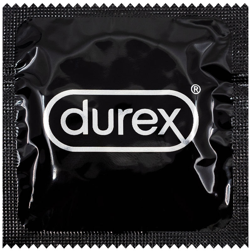 Durex Mutual Climax Box containing 10 condoms, featuring ribbed and dotted texture for enhanced pleasure.