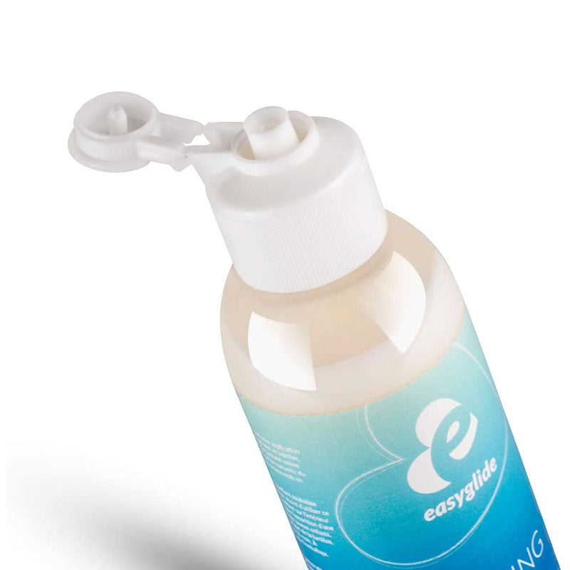 EasyGlide Cooling 150ml lubricant bottle with a sleek design, showcasing its water-based formula and cooling effect for enhanced pleasure.