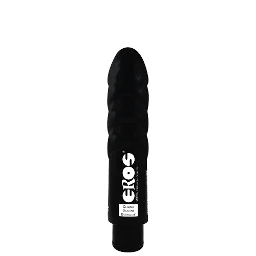 Bottle of EROS Classic Silicone Bodyglide lubricant with a sleek design, showcasing its premium quality and silicone-based formula.