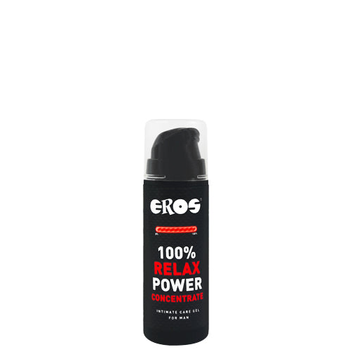 EROS Relax 100% Power Concentrate Man 30ml bottle with a sleek design, showcasing its cooling anal relaxation gel for men.