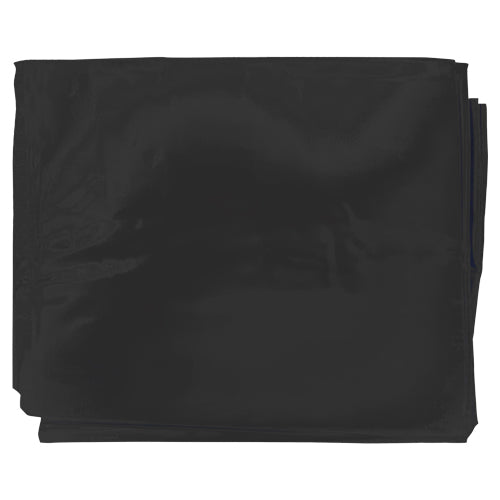 Fetish Collection Black Lack Sheet on a bed, showcasing its shiny, smooth black surface ideal for slippery play.