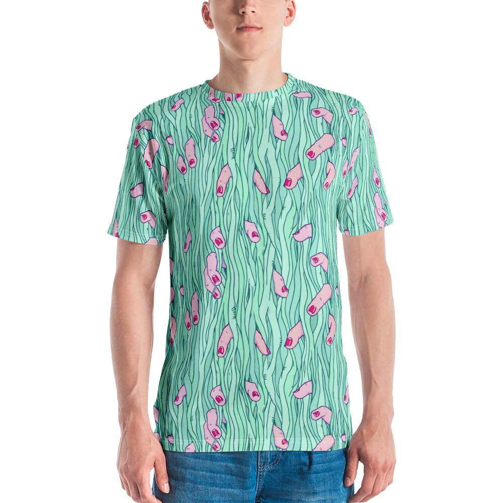 Finger Jungle All Over Print T-shirt featuring a vibrant jungle design on a soft fabric, perfect for casual wear.