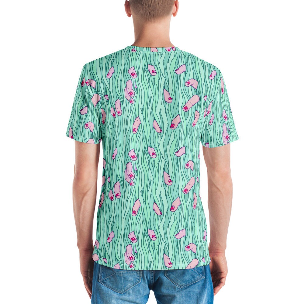 Finger Jungle All Over Print T-shirt featuring a vibrant jungle design on a soft fabric, perfect for casual wear.