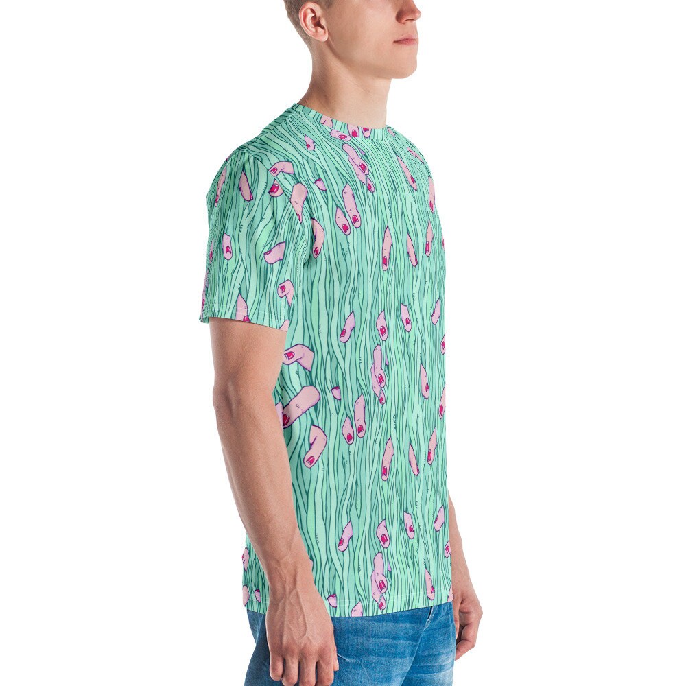 Finger Jungle All Over Print T-shirt featuring a vibrant jungle design on a soft fabric, perfect for casual wear.