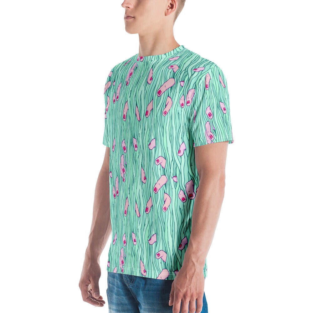 Finger Jungle All Over Print T-shirt featuring a vibrant jungle design on a soft fabric, perfect for casual wear.