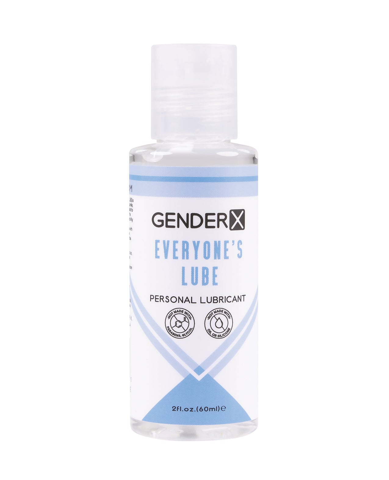 Gender X Everyone's Lube bottle with a sleek design, showcasing its water-based formula for enhanced intimacy.