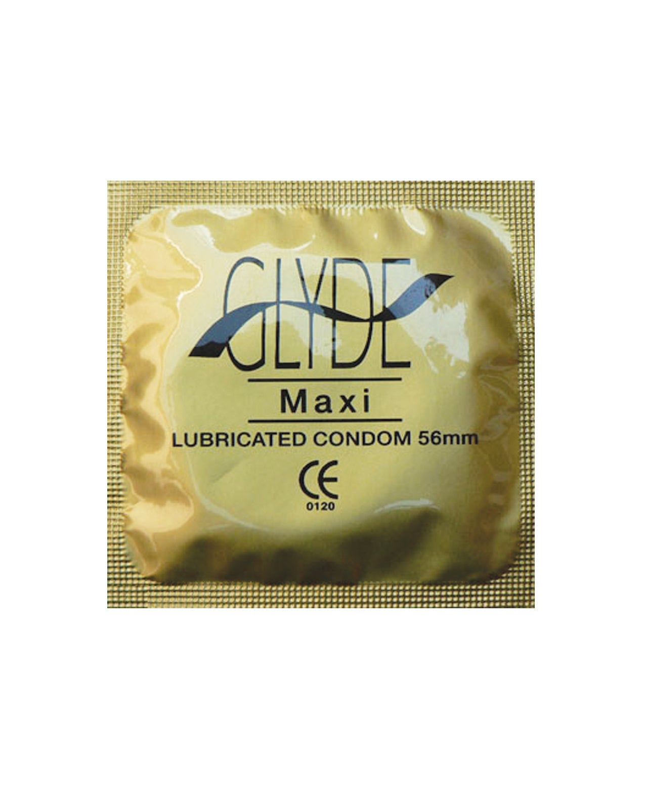 Glyde Maxi PK12 condoms in a clear packaging, showcasing their extra-large size and ultra-thin design.