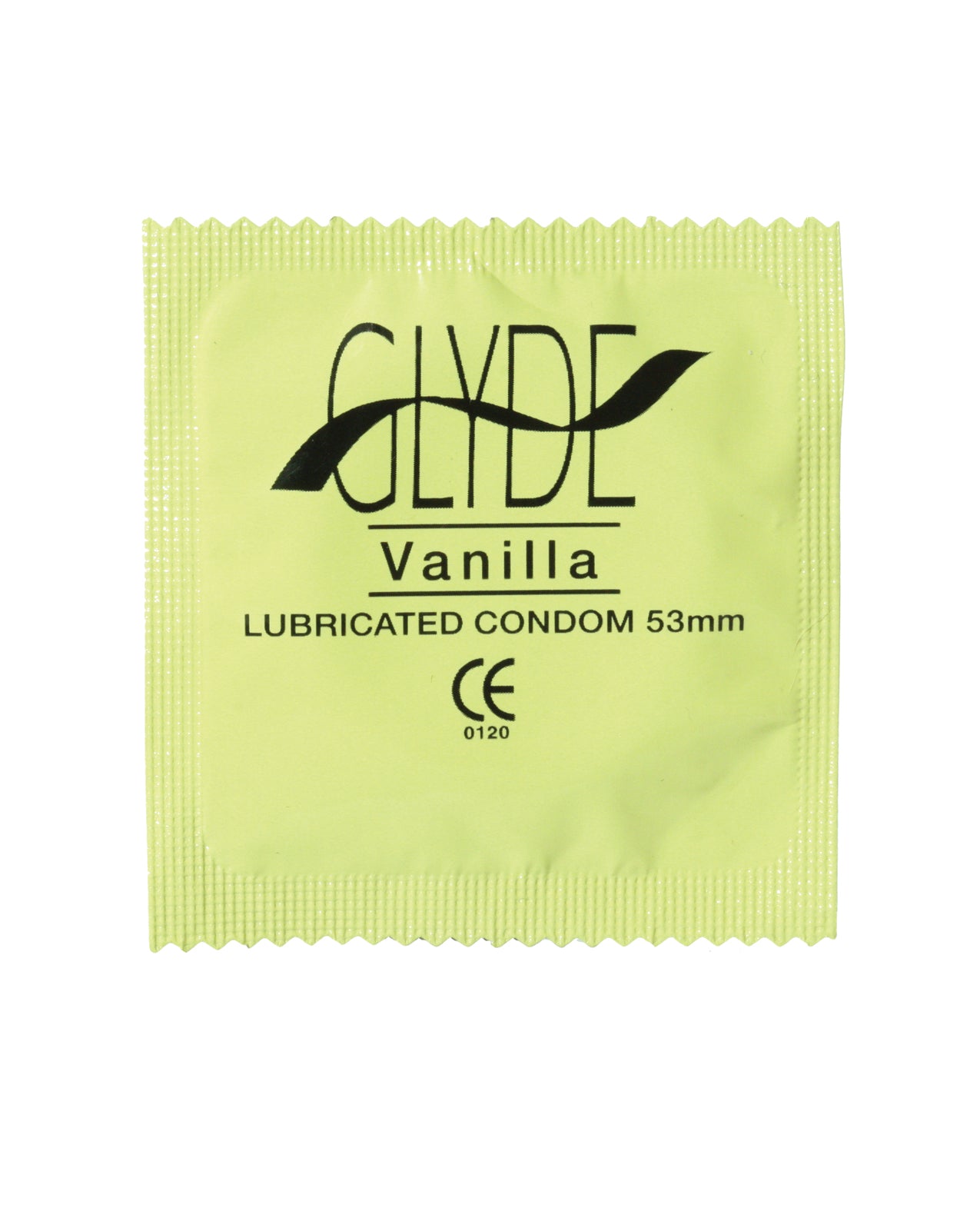 Glyde Vanilla PK4 condoms in a pack, featuring organic vanilla flavor and ultra-thin design for enhanced pleasure.