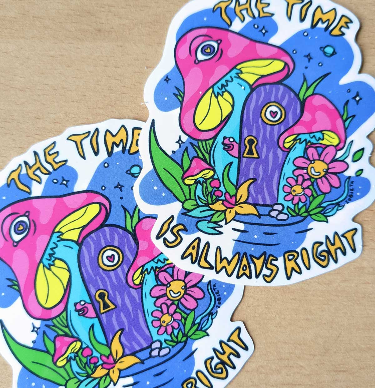 Good Vibes Sticker Pack featuring vibrant psychedelic designs on high-quality vinyl stickers.