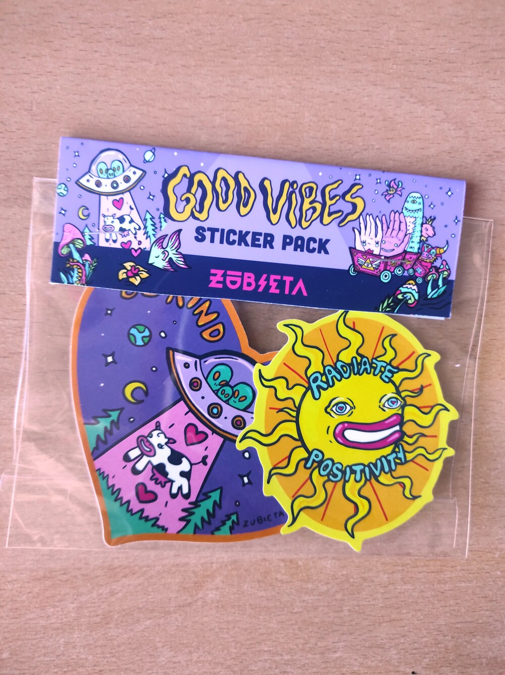 Good Vibes Sticker Pack featuring vibrant psychedelic designs on high-quality vinyl stickers.