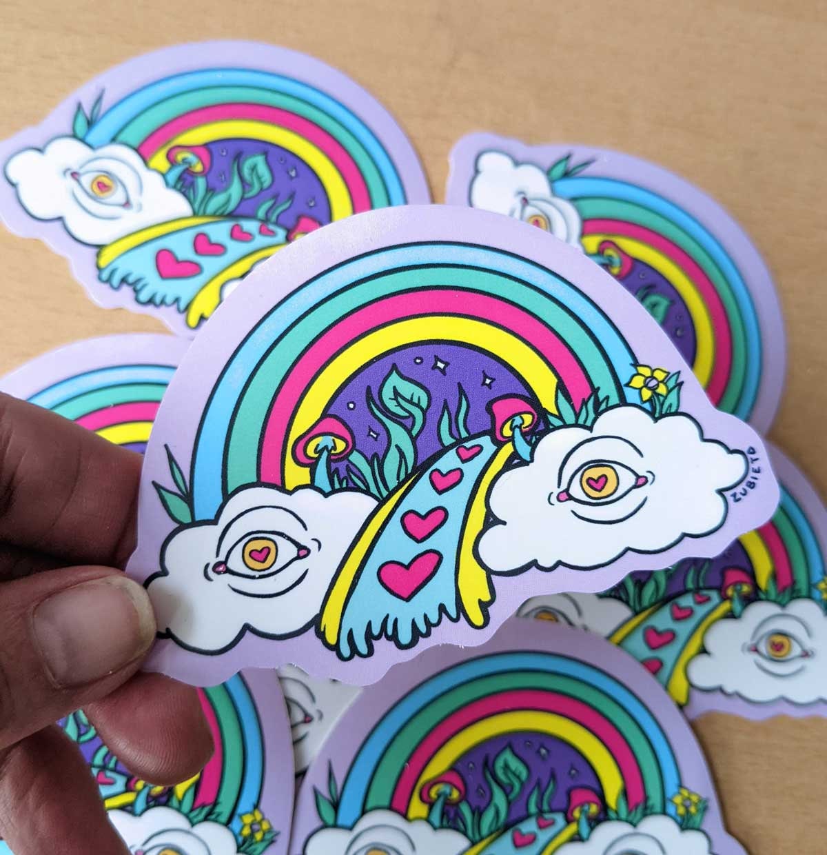 Good Vibes Sticker Pack featuring vibrant psychedelic designs on high-quality vinyl stickers.