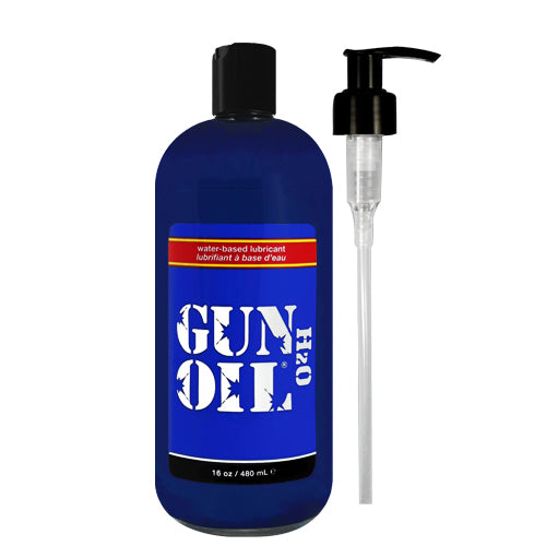 Gun Oil H2O water-based lubricant bottle with a sleek design, showcasing its premium quality and natural ingredients.