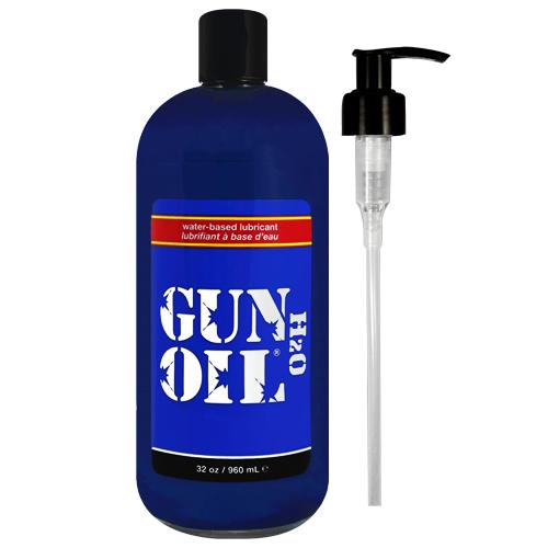 Gun Oil H2O water-based lubricant bottle with a sleek design, showcasing its premium quality and natural ingredients.