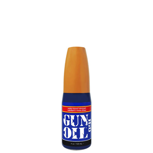 Gun Oil H2O water-based lubricant bottle with a sleek design, showcasing its premium quality and natural ingredients.