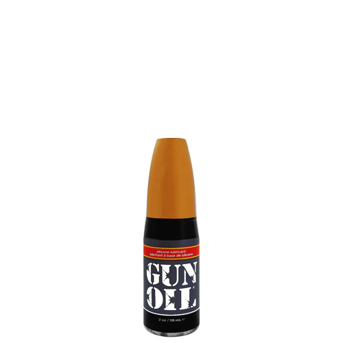 Gun Oil Silicone lubricant bottle with a sleek design, showcasing its high-quality silicone-based formula.